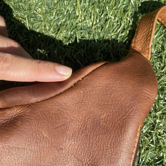 HARRAHS Brown Real Genuine Leather Vintage Funny Pack made in Columbia - Picture 8 of 10